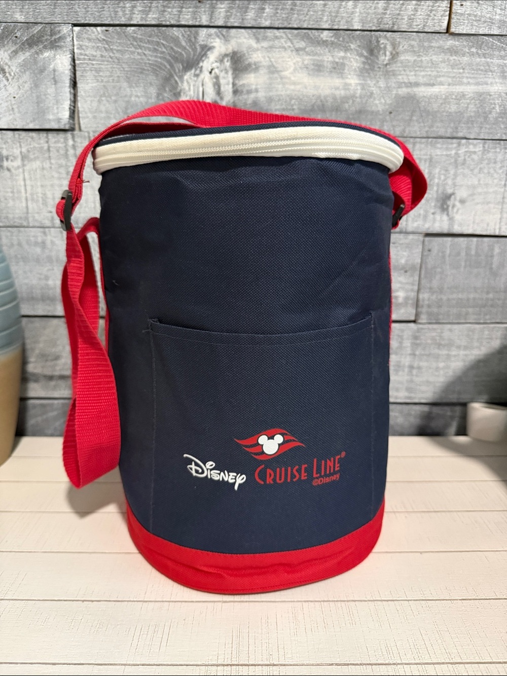 Disney Cruise Line Navy Blue and Red Insulated Cooler Tote